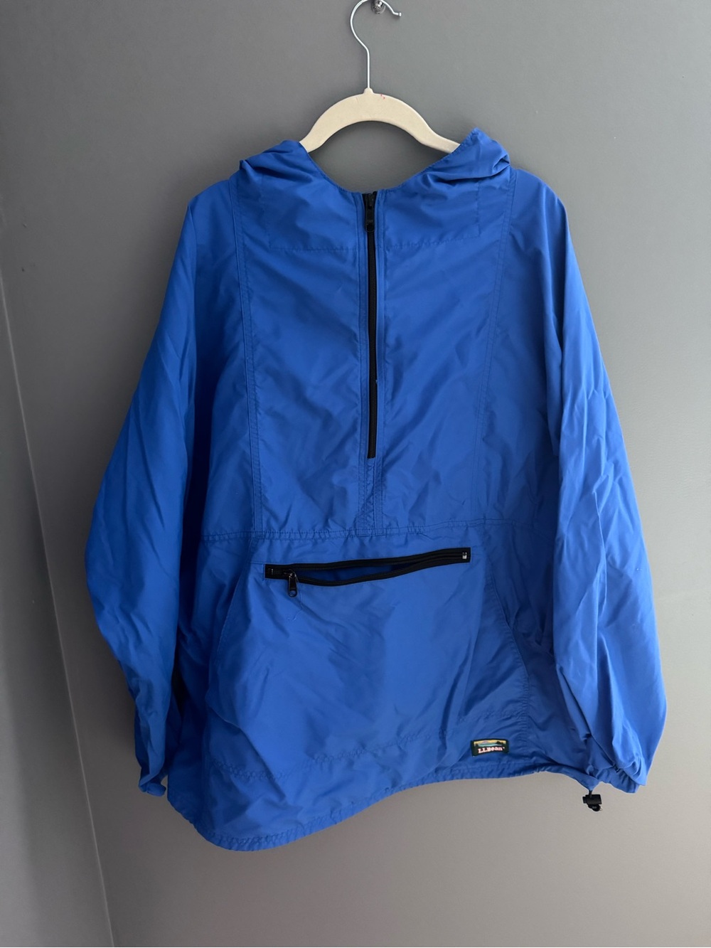 Men’s Blue Hooded Windbreaker Jacket